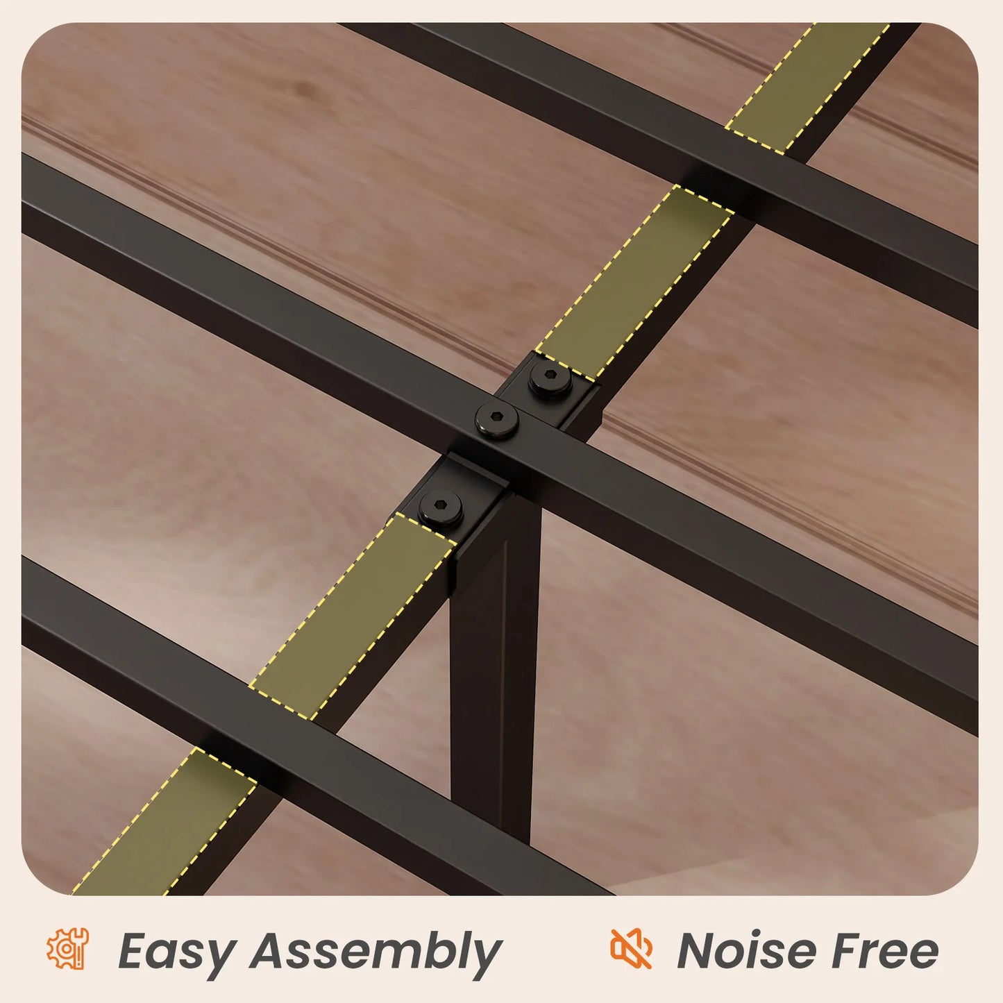 MCQ Twin Size Metal Bed Frame with Storage Headboard No Box Spring Needed Easy Assembly Durable Squeak-Free Frame With USB Charging Station For Home Bedroom