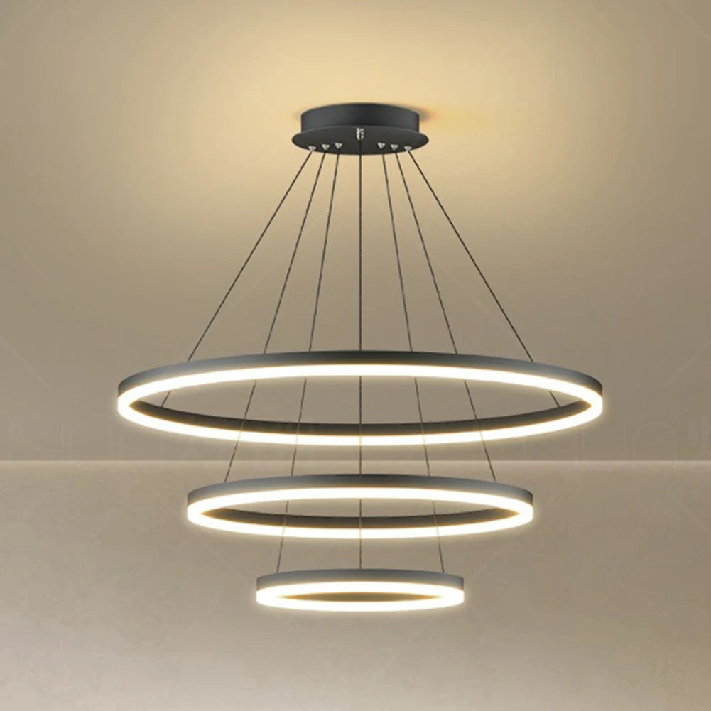Modern LED Rings Pendant Lamp Circle Ceiling Light Fixture