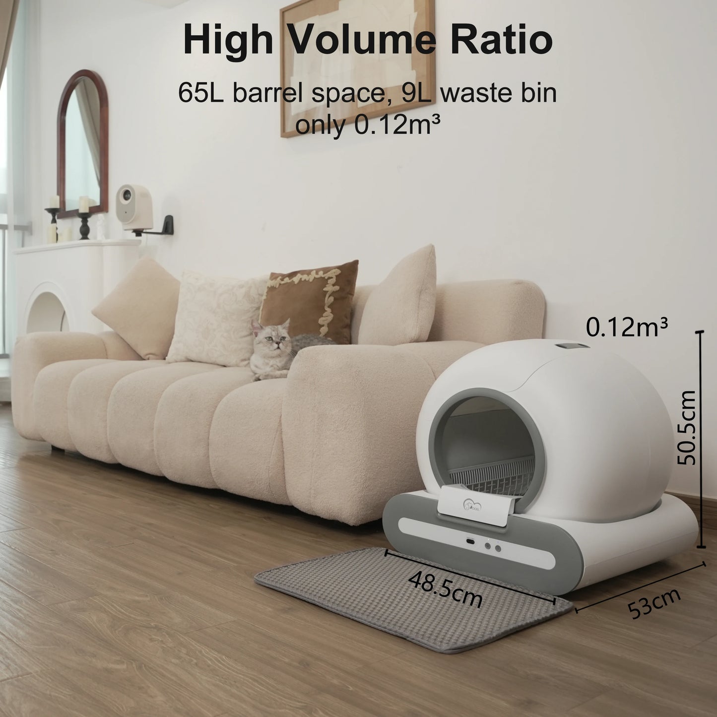 DOEL Automatic Cat Litter Box Self Cleaning with App Control