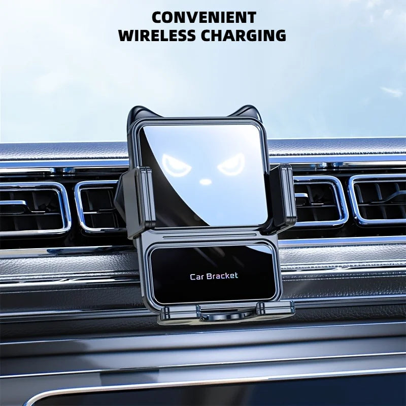 Wireless Car Charger, 15W Auto Clamping Car Charger Dash Windshield Air Vent Phone Holder Compatible with iPhone17 16 15 14/13/13 Pro/12 pro/12/11/X/8, Samsung S24/S23/S22