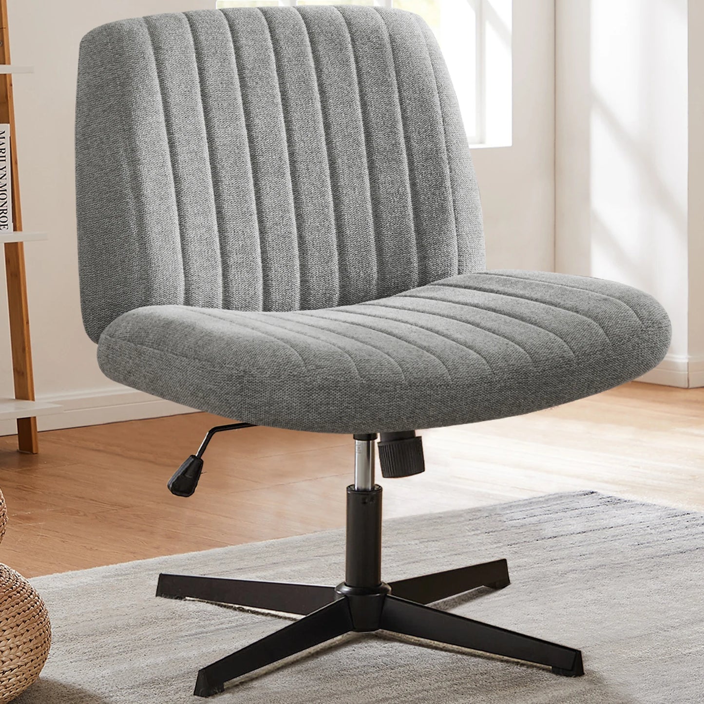JHK Cross Legged Office Chair With Rocking Adjustable Swivel