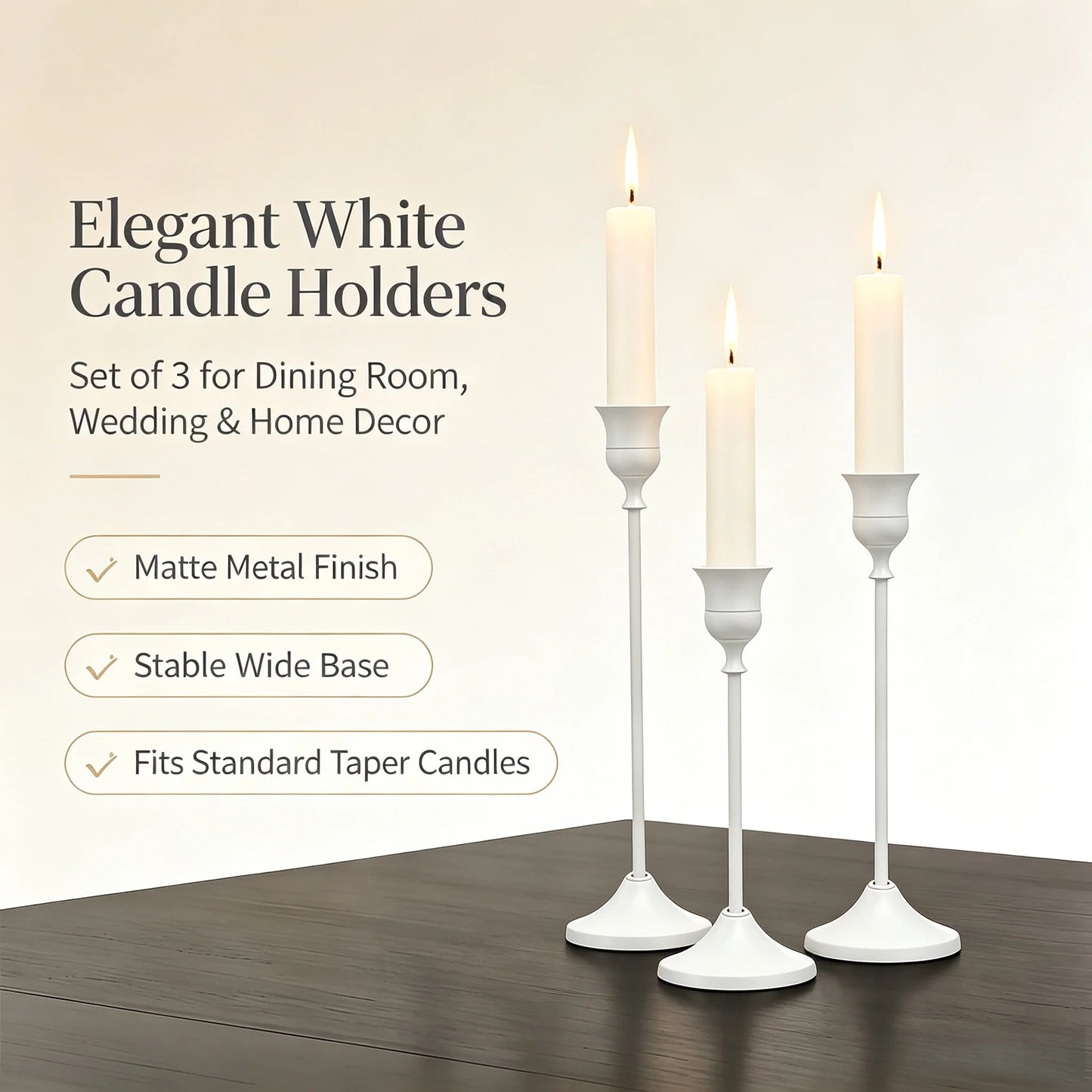 Premium Gothic Metal Candle Stands Set Wedding Table Decor