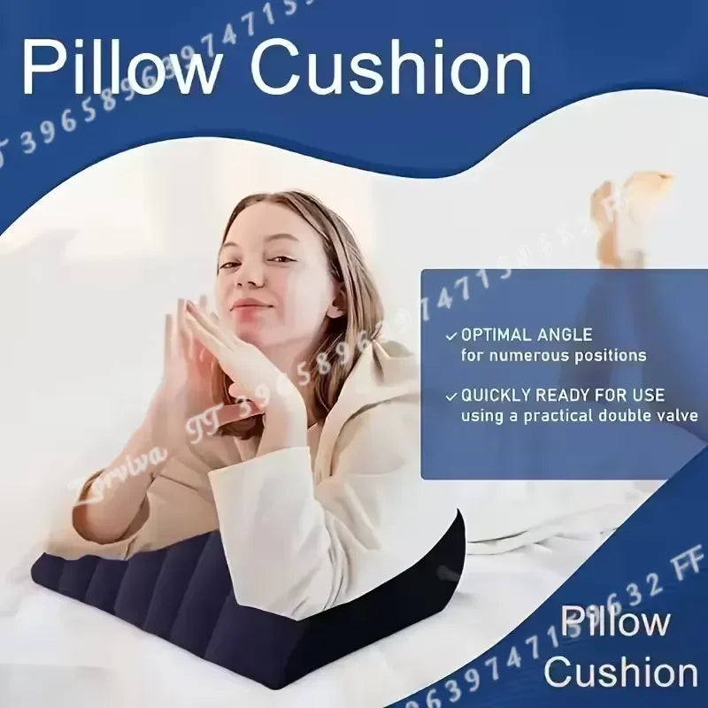 Inflatable Wedge Pillow for Travel Lumbar and Yoga Support