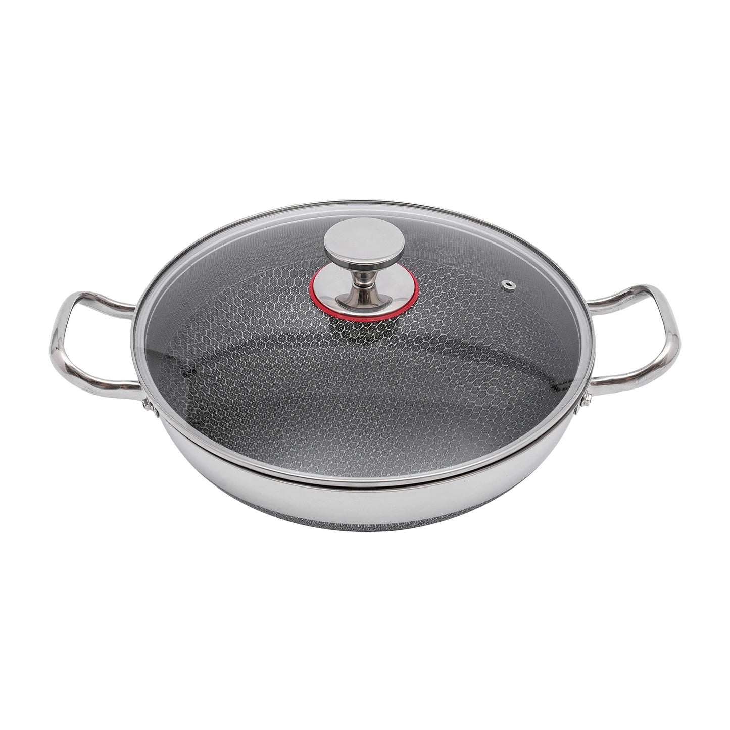 Stainless Steel Non-Stick Pan, Non-Stick Frying Pan, Fast Heat Conduction, 1.8kg Weight, 12.59in Diameter, for Cooktops Kitchen