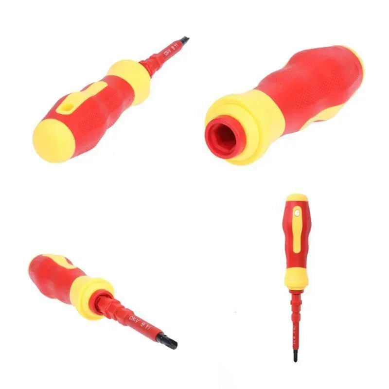 13/15pcs 1000V Electrician Repair Tools Kit Changeable Insulated Screwdrivers Set Magnetic Slotted Bits Repair Tool Electrician