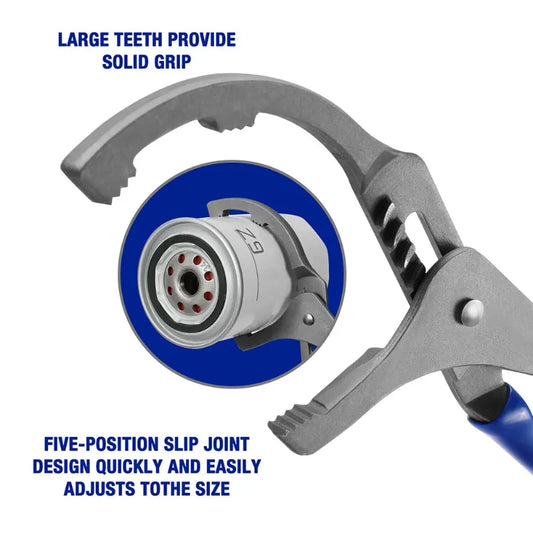 1pc 9/12" Oil Filter Pliers Clamp Type Wrench Adjustable Hand Tools Oil Filter 45# Steel Filter Removal Tool