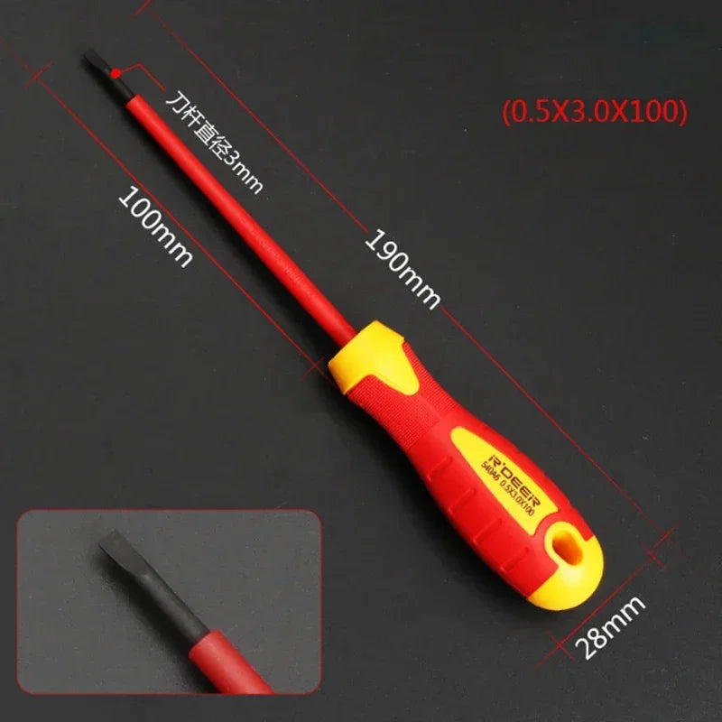 13/15pcs 1000V Electrician Repair Tools Kit Changeable Insulated Screwdrivers Set Magnetic Slotted Bits Repair Tool Electrician