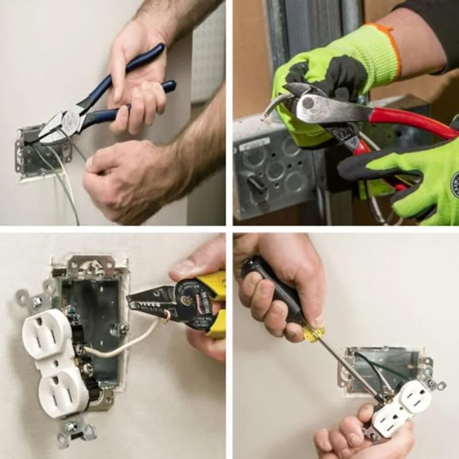 92906 Tool Set Basic Tool Kit has Klein Hand Tools for Apprentice or Home: Pliers Wire Stripper/ Cutter Screwdrivers 6-Piece