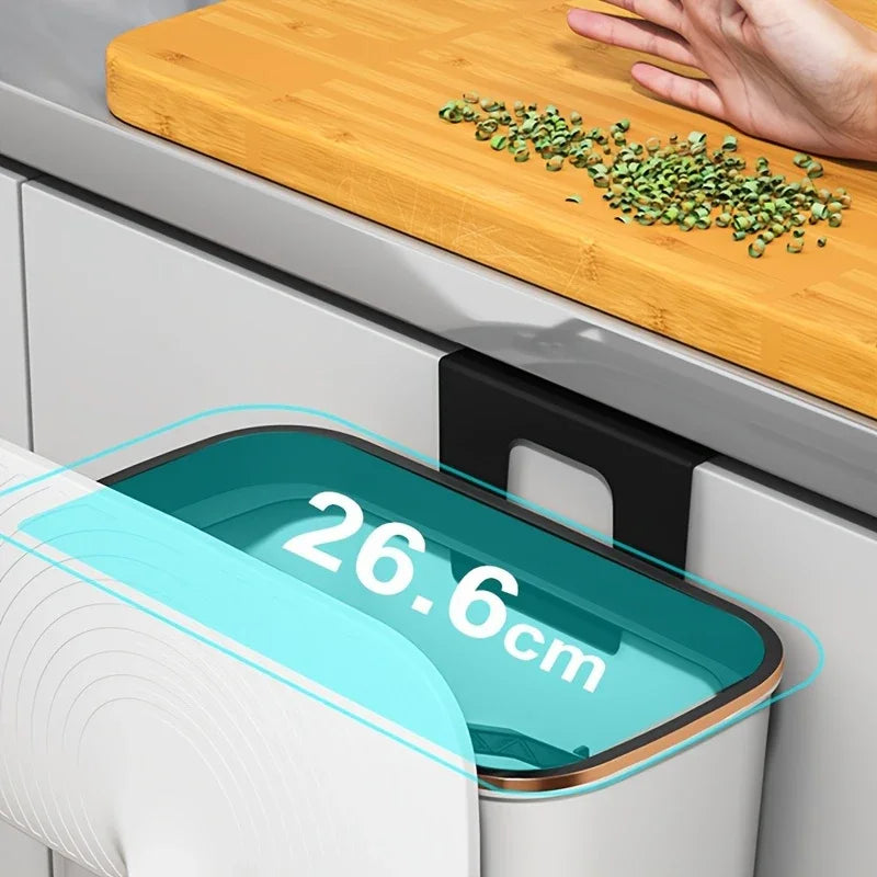 Hanging Trash Can Kitchen Cabinet Door Wall Mounted Garbage Bin Recycling Garbage Basket with Lid Bathroom Kitchen Accessories