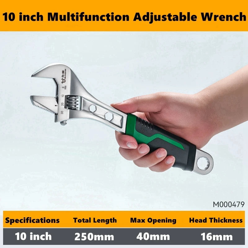 8/10/12 inch Adjustable Wrench Multi-function Universal Spanner Wrenches Set for Greater Leverage Locking Car Maintenance Tool