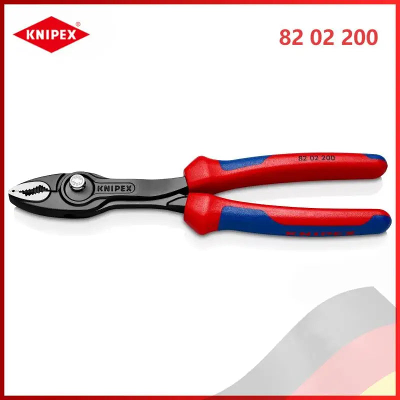KNIPEX 82 02 200 8" Adjustable Carp Pliers - TwinGrip, Force-Saving Water Pump Pliers for Tight Fasteners