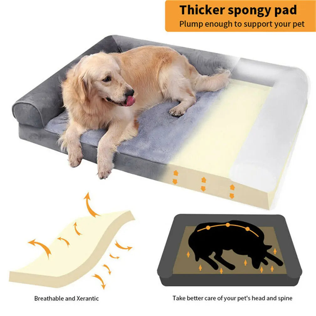 Extra Large Orthopedic Dog Bed with Removable Washable Cover Soft Sponge Foam Cushion