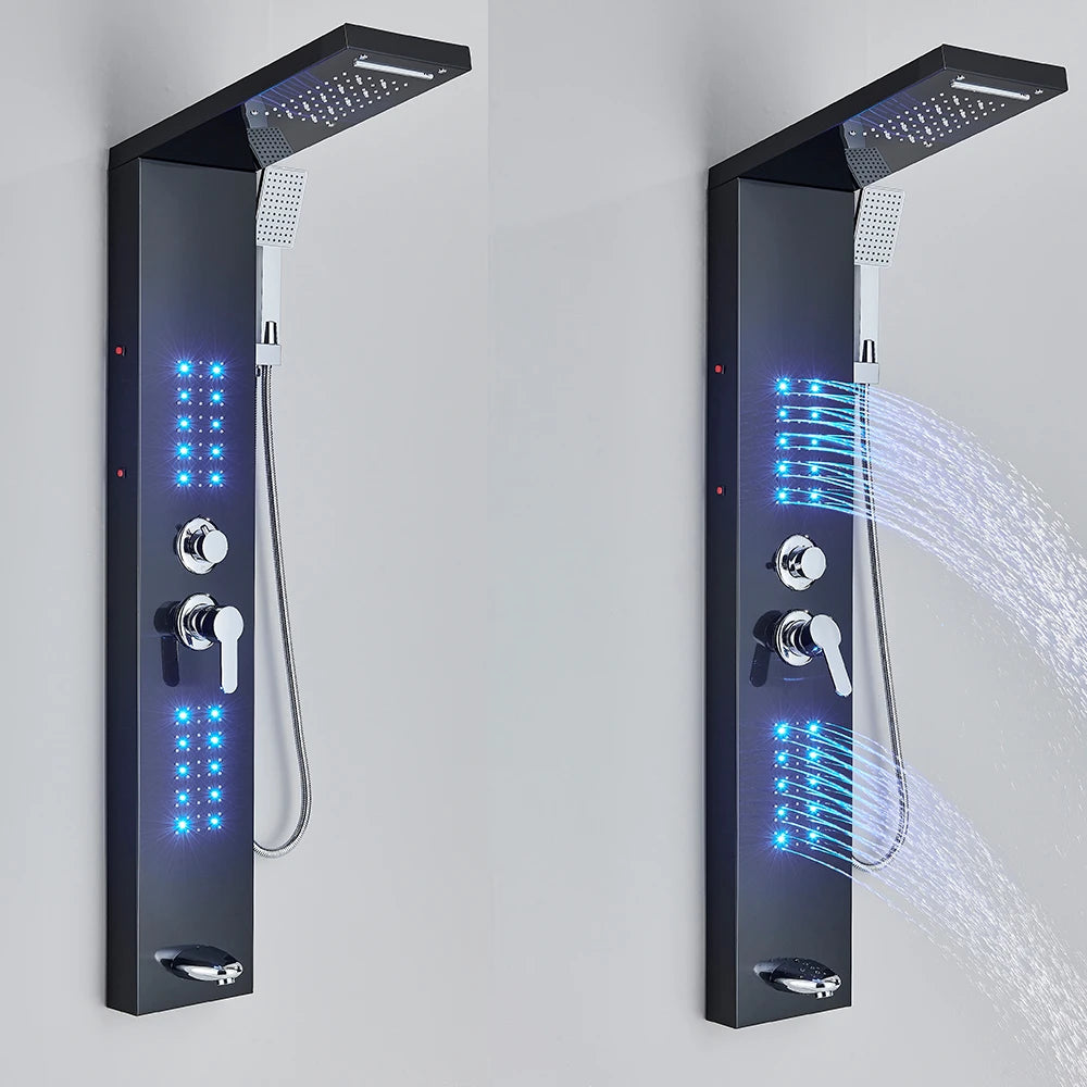 LED Shower Panel Spa Massage Jet Rain Shower System