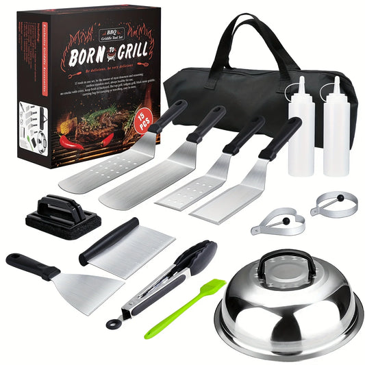 15-Piece Flat Top Grill Tool Set for Blackstone Camping