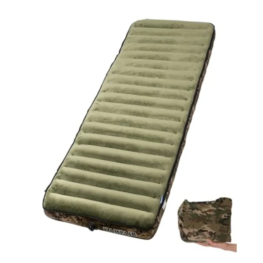 Detachable Tri Folding Sleeping Pad for Camping Ultra-Thick 5.5 Inch Air Mattress Quick Inflate Zipper Design for Detachment Ma