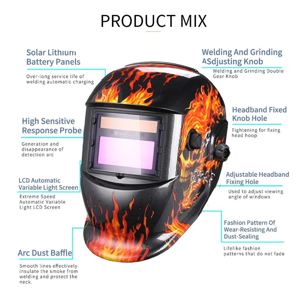 Professional Auto Welding Mask Solar LI Battery Automatic Darkening Electric Welding Helmets Welder Cap For Welding Machine