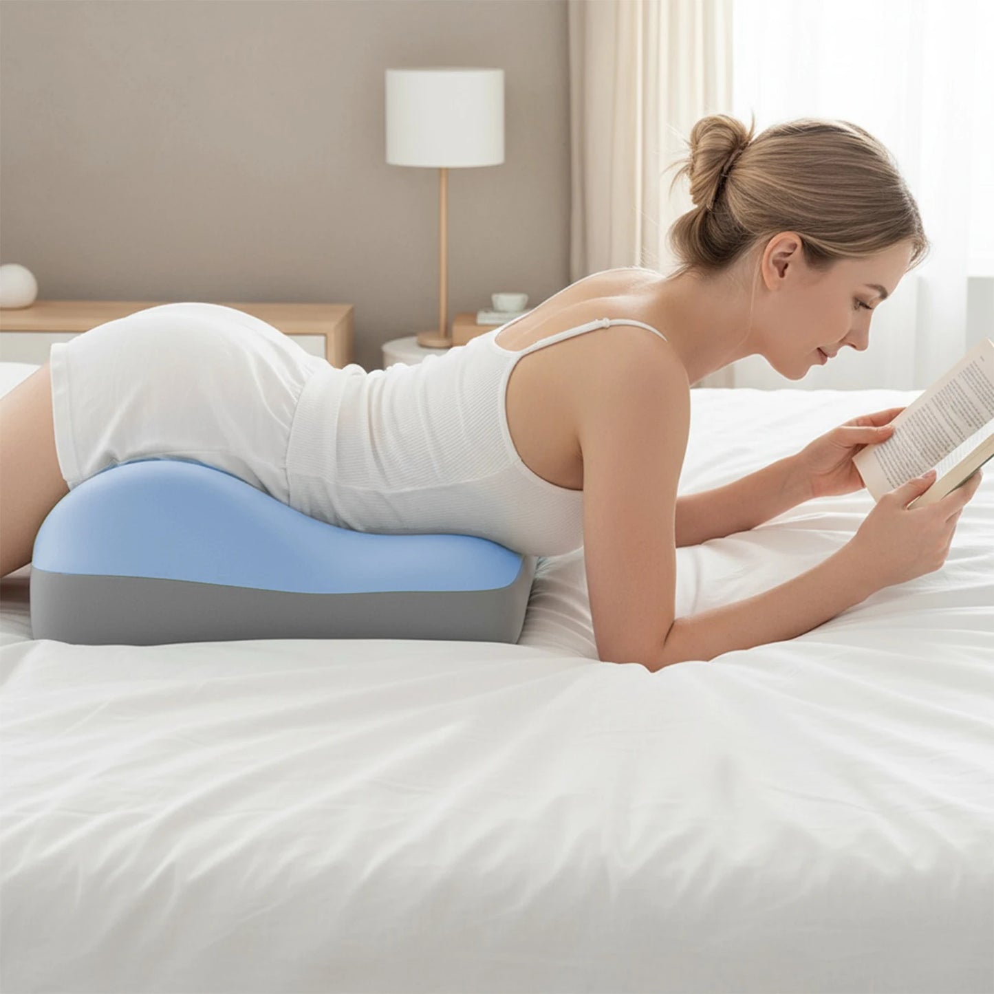 Memory Foam Pillow Ergonomic Bed Pillow Bedroom Waist Cushion Pillow Positioning Cushion for Back Neck & Waist Pain Relief