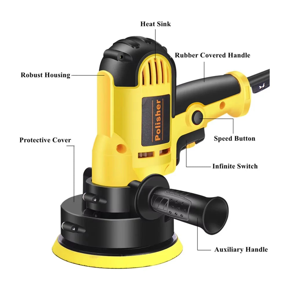 700W Electric Car Polisher Waxing Glazing Machine Adjustable Speed Auto Sanding Marble Tile Floor Polishing Scratch Repair Tool