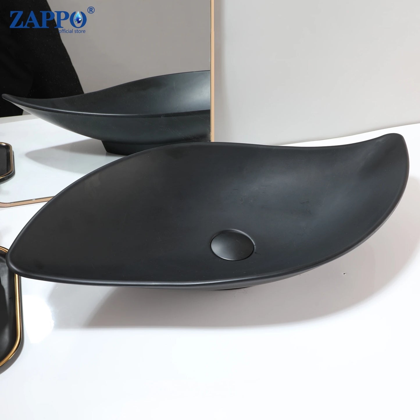 ZAPPO Vessel Sink With Drain Stone Resin Washbasin