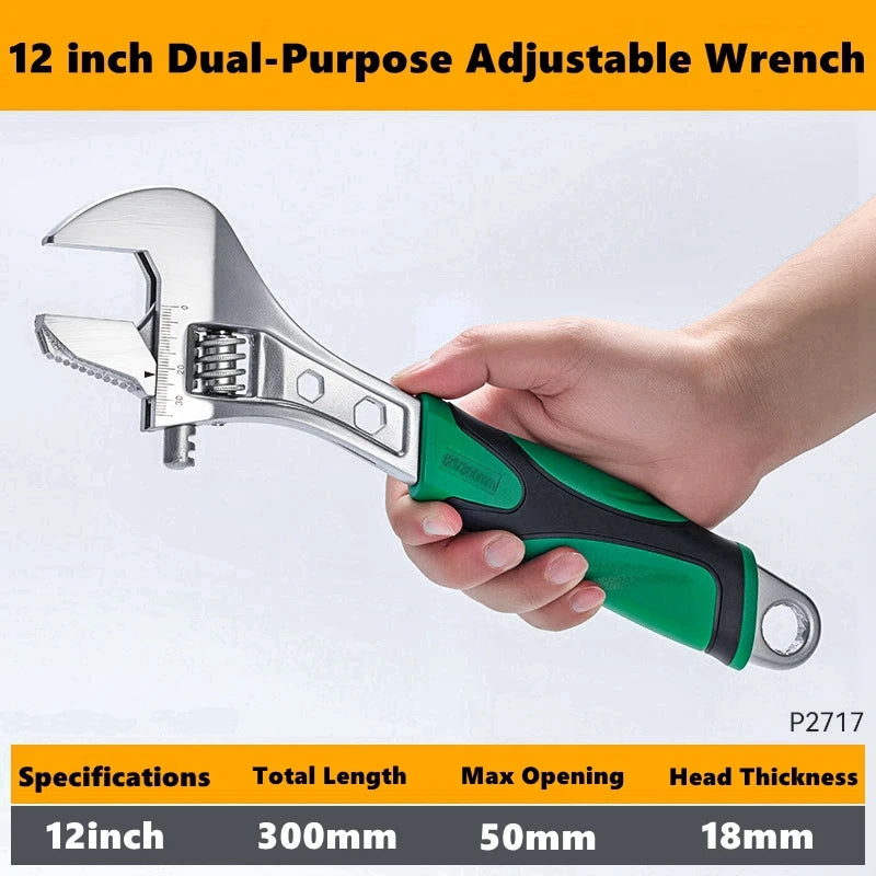 8/10/12 inch Adjustable Wrench Multi-function Universal Spanner Wrenches Set for Greater Leverage Locking Car Maintenance Tool
