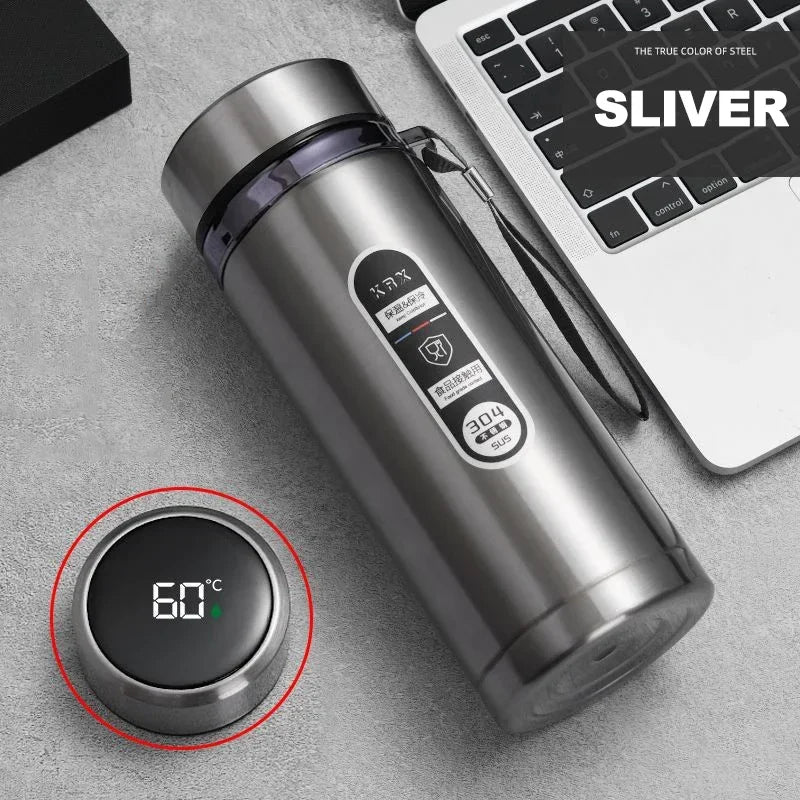 Thermos Sus304 Tea Water Bottle 500ML-1Liter Stainless Steel Vacuum Flask Portable Cups Bottle with LED Temperature Display