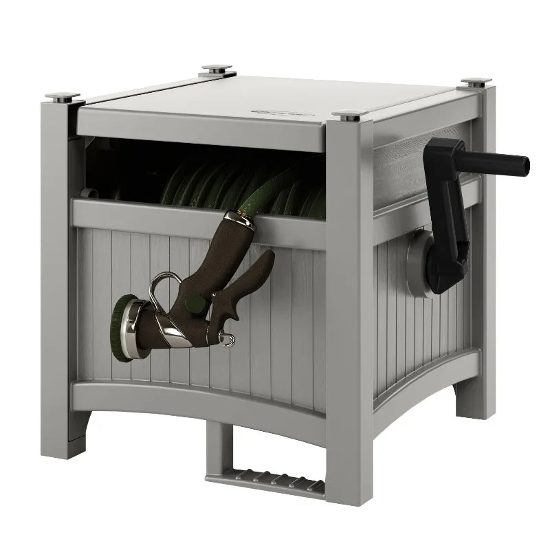100-Foot Hose Hidden Reel for Durable Patio Garden Use