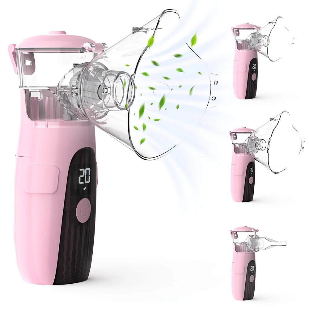 Portable Handheld Nebulizer, Mesh Atomizer Inhaler, Personal Respiratory Device for Home, Travel, School & Business Trip Use