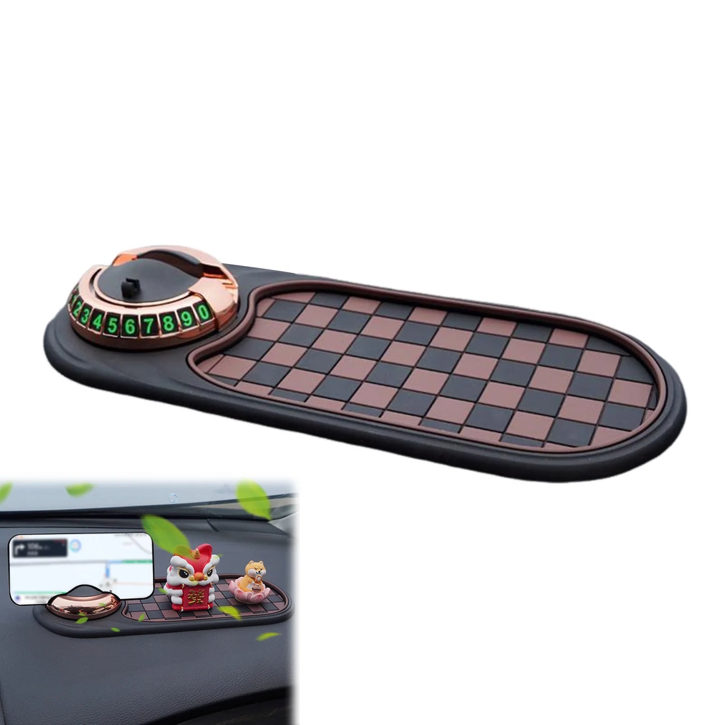 Car Anti-Slip Mat Auto Phone Holder Adjustable Phone Holder with Inner Spring for Phones Keys Gadgets Small Items