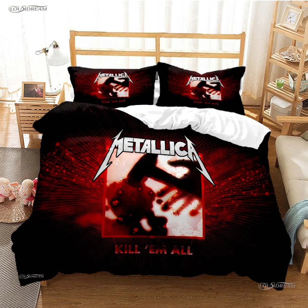 Heavy Metal Music Casal All Season Duvet Cover Comforter Bedding Sets Soft Quilt Cover and Pillowcases Single/Double/Queen/King