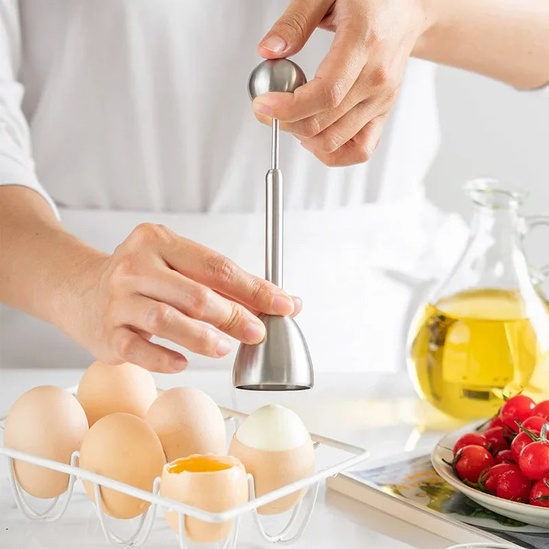 Stainless Steel Egg Topper Shell Opener Egg Cutter Cracker Metal Egg Cups Stand Holders for Soft Hard Boiled Eggs Kitchen Tools