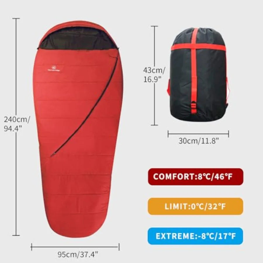 Balance Sleeping Bag for AdultColdandWarm Weather with Compression Sack and Water Resistant for Family Camping Travel and Car C