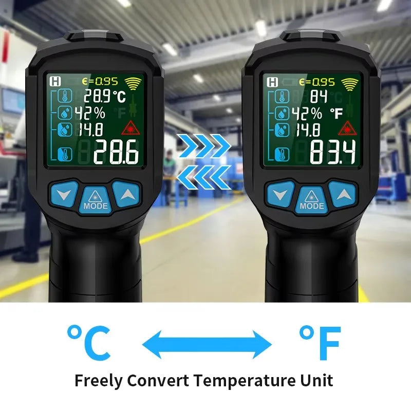 -50 to 400 Degree Mestek Digital Infrared Thermometer Laser Temperature Meter Non-contact Pyrometer Hygrometer IR Thermometer