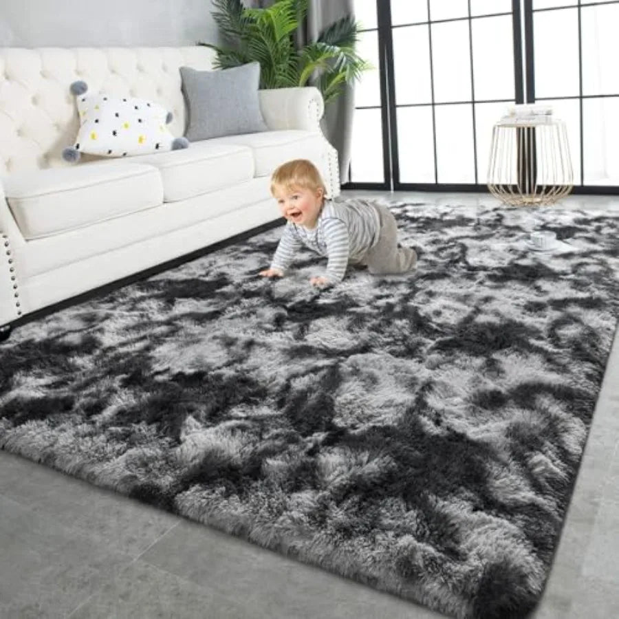 Super Soft Shaggy Rugs Fluffy Carpets 9x12 Feet Indoor Modern Plush Area Rugs for Living Room Bedroom Room Nursery Home Decor U