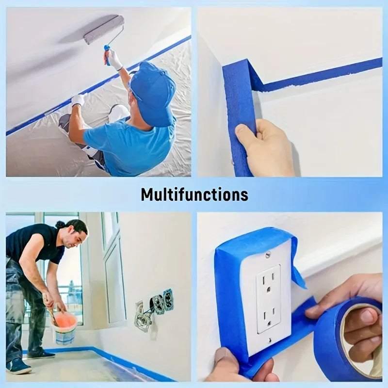 12-Pack Blue Painter's Tape, 0.79“ x 511.81” per roll, Waterproof, Residue-Free, Easy-to-Remove Masking Tape