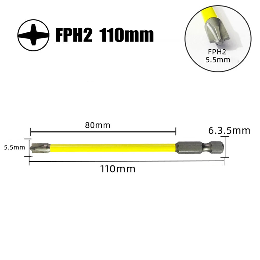 65mm 110mm Magnetic Special Slotted Cross Screwdriver Bit Switch Electrician FPH2 For Socket Switch Hand Tools