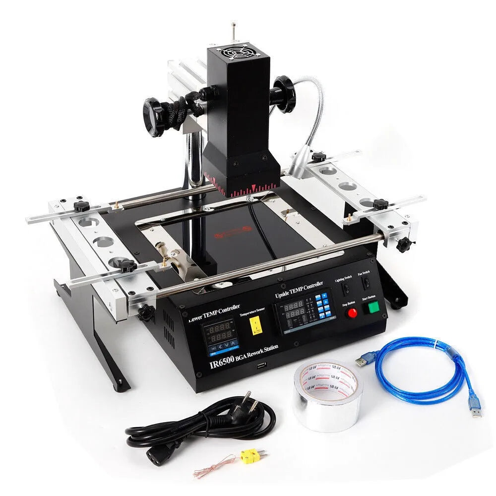 IR6500 BGA Rework Station Infrared Solder Welder System Closed-loop Temperature Control,1250W Electric Welding Table w/USB Cable
