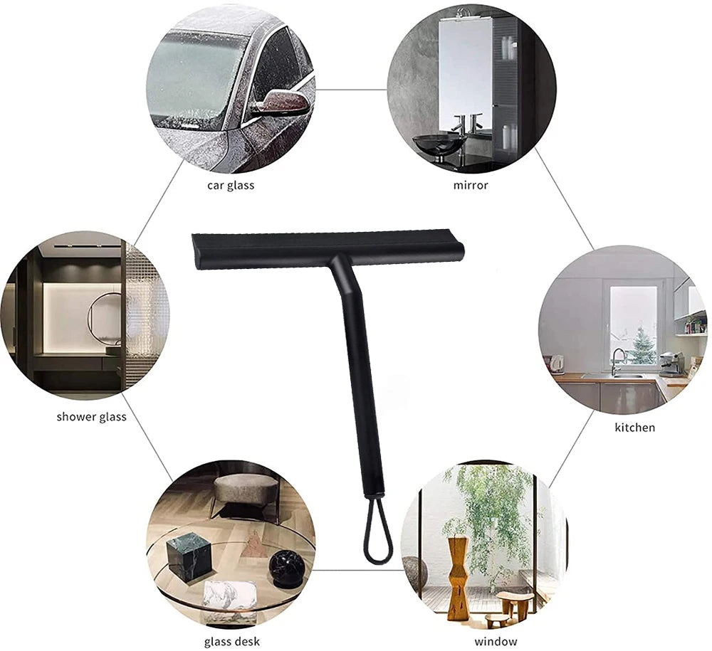 New Shower Squeegee Glass Wiper Scraper Shower Squeegee Cleaner With Silicone Holder Bathroom Mirror Scraper Glass Cleaning