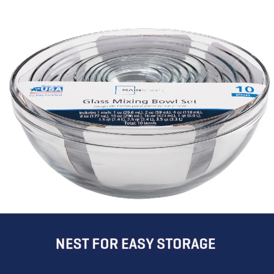 10-Piece  Mixing Bowl Set for Baking and Cooking Includes Nesting Bowls with Lids for Storage and Easy Mixing Perfect for Meal