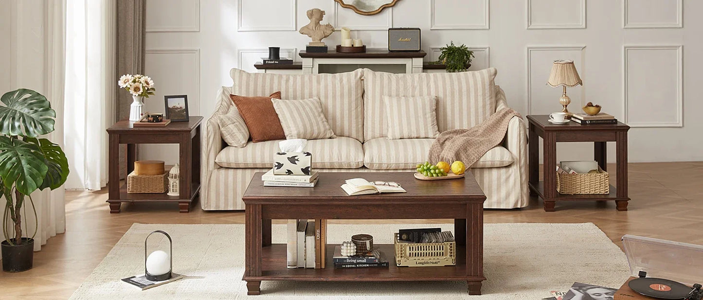 SAVOR LIFE 70" Tall Walnut Bookshelf,5 Tier Wooden Book Shelf with Adjustable Shelves & Wood Legs,Free Standing Farmhouse