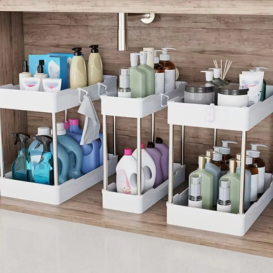 3pcs Under Bathroom Sink Organizers for Countertop Storage