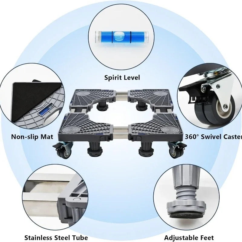 Mobile Fridge Stand Base With Locking Wheels And Feet