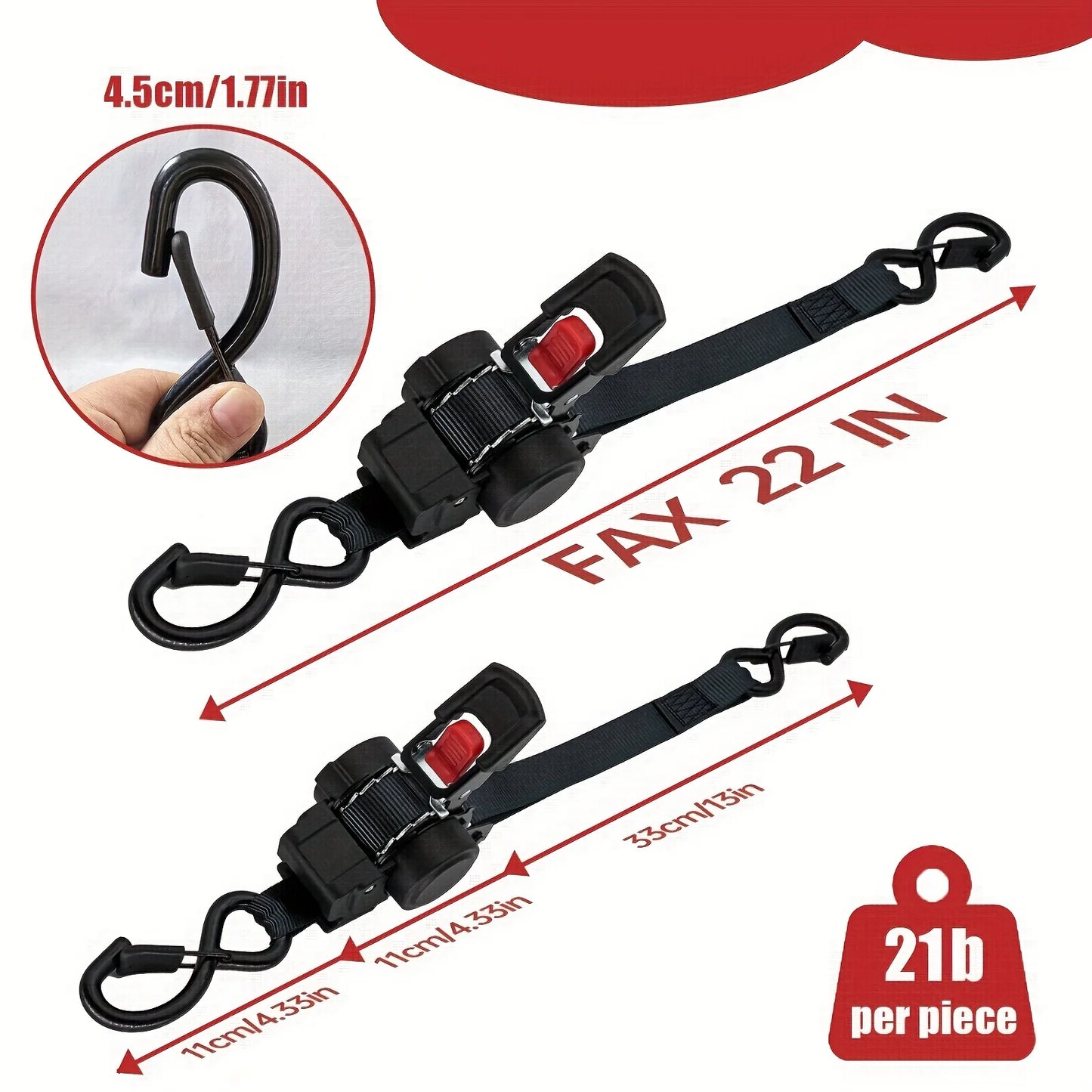 1pc Automatic Retractable Cargo Strap Multi-Item Secure Locking Ratchet Tie Brand New Car Ratchet Tensioner Belt Car Accessories