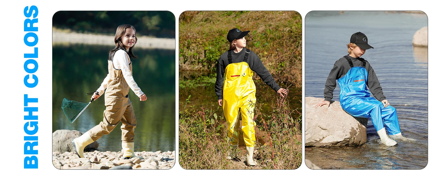 Ghosthorn Chest Waders for Kids Waterproof Youth Waders for Hunting Fishing Waders with Boots nylon Waders for Children