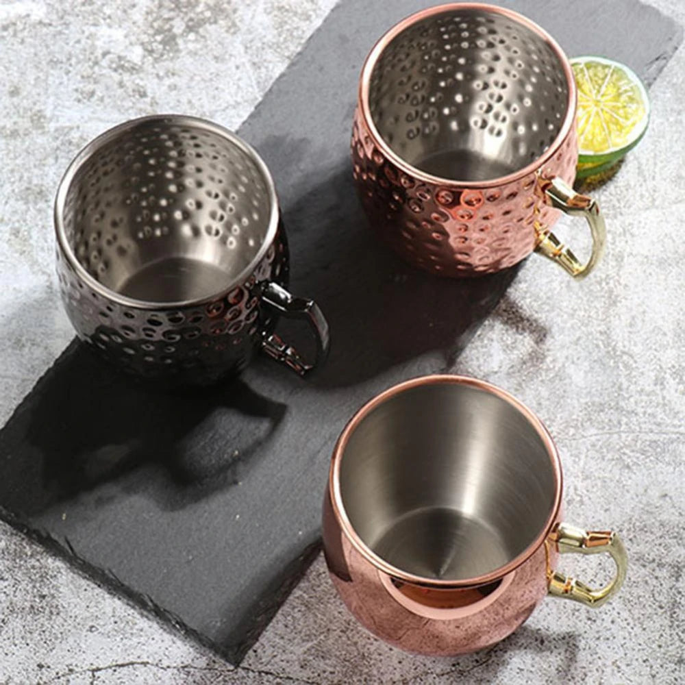 Moscow Mule Copper Mugs 100% Handcrafted Food Safe Pure Solid Copper Mugs 16 oz Christmas Gift Set Party Bar Drinkware Tools