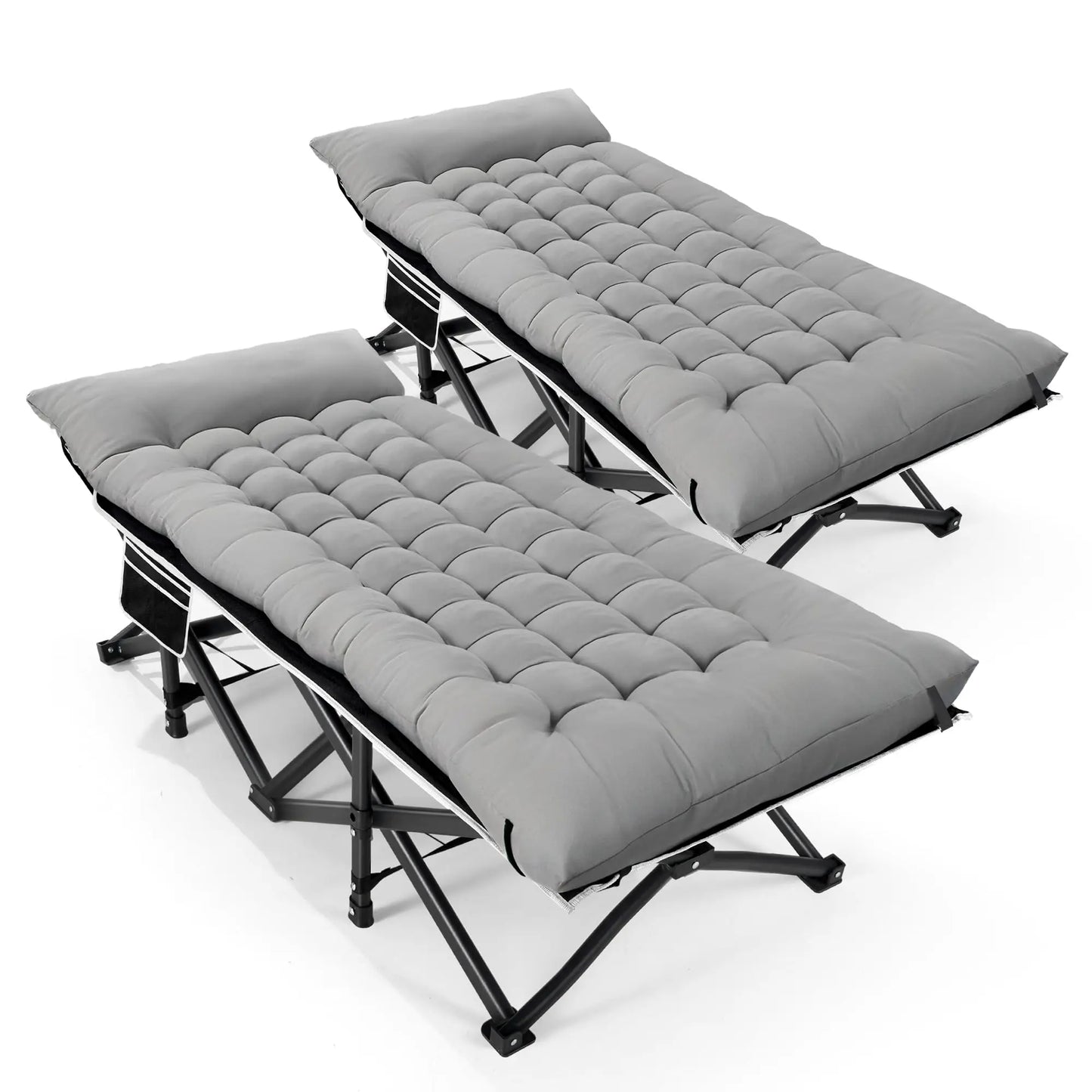 HABUTWAY Camping Cot with Mattress, 32" Extra Wide Camping Cots for Adults, Sleeping Cot for Adults Holds Up to 602LBS