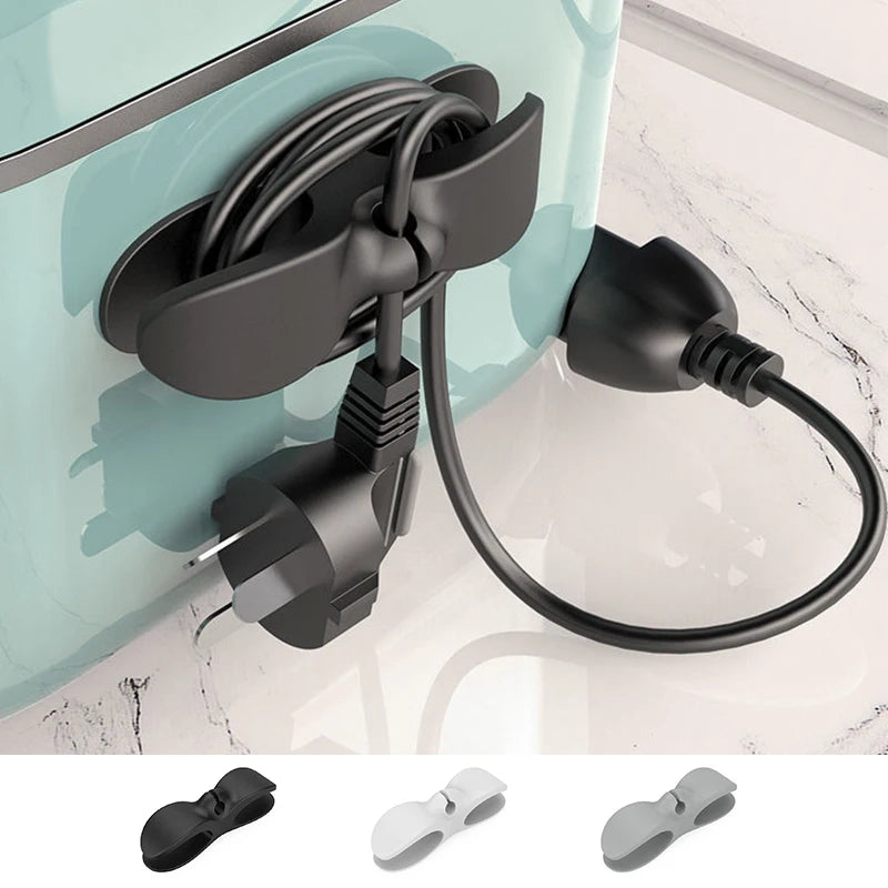 Fixing Clamp for Power Cord Hook Wire Cable Winder Holder Home Appliance Plug Organizer Device Data Line Management Clips