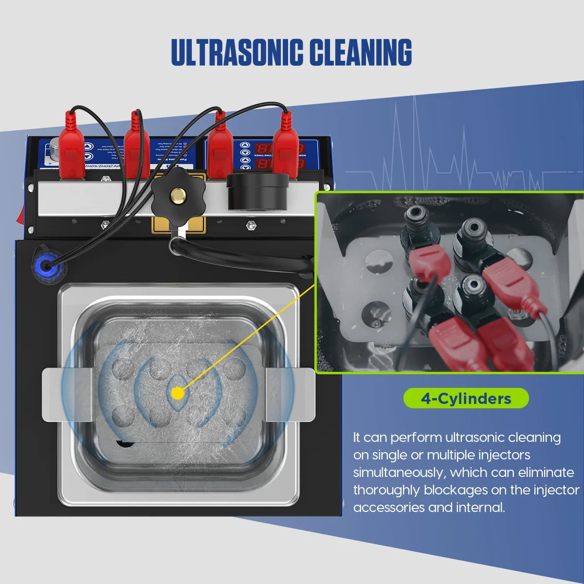 MR CARTOOL V308 4 Cylinders Ultrasonic Cleaning Car Fuel Injector Cleaner&Tester Fuel Injector Cleaner Tester 220V/110V