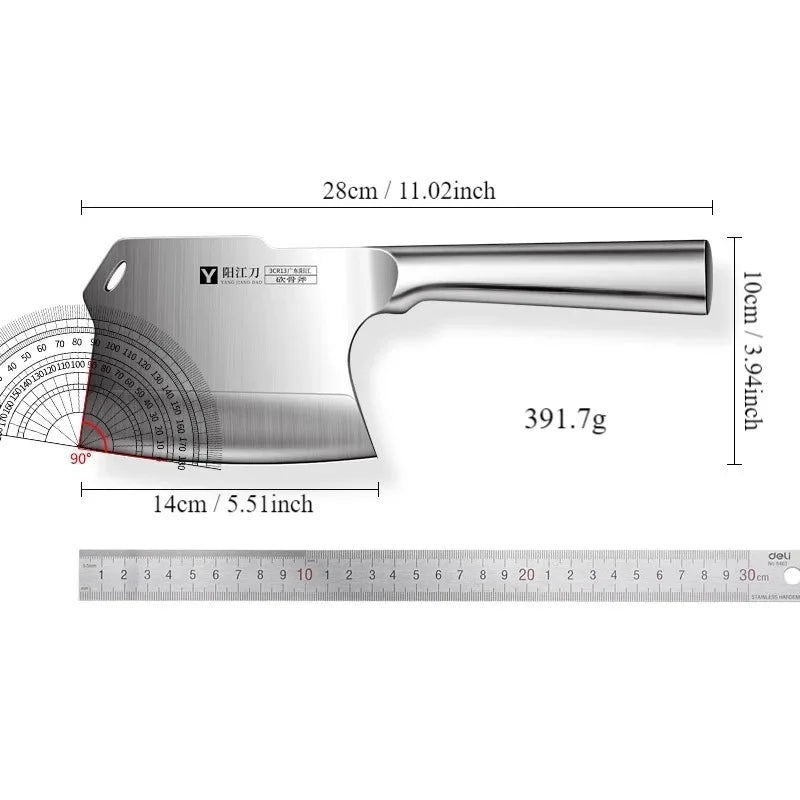 All steel bone cutting specialized knife for household use, thickened bone cutting tool for kitchen butcher,commercial axe knife