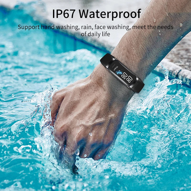 LIGE Amoled Smart Watch Band Women Heart Rate Blood Waterproof Fitness Tracker