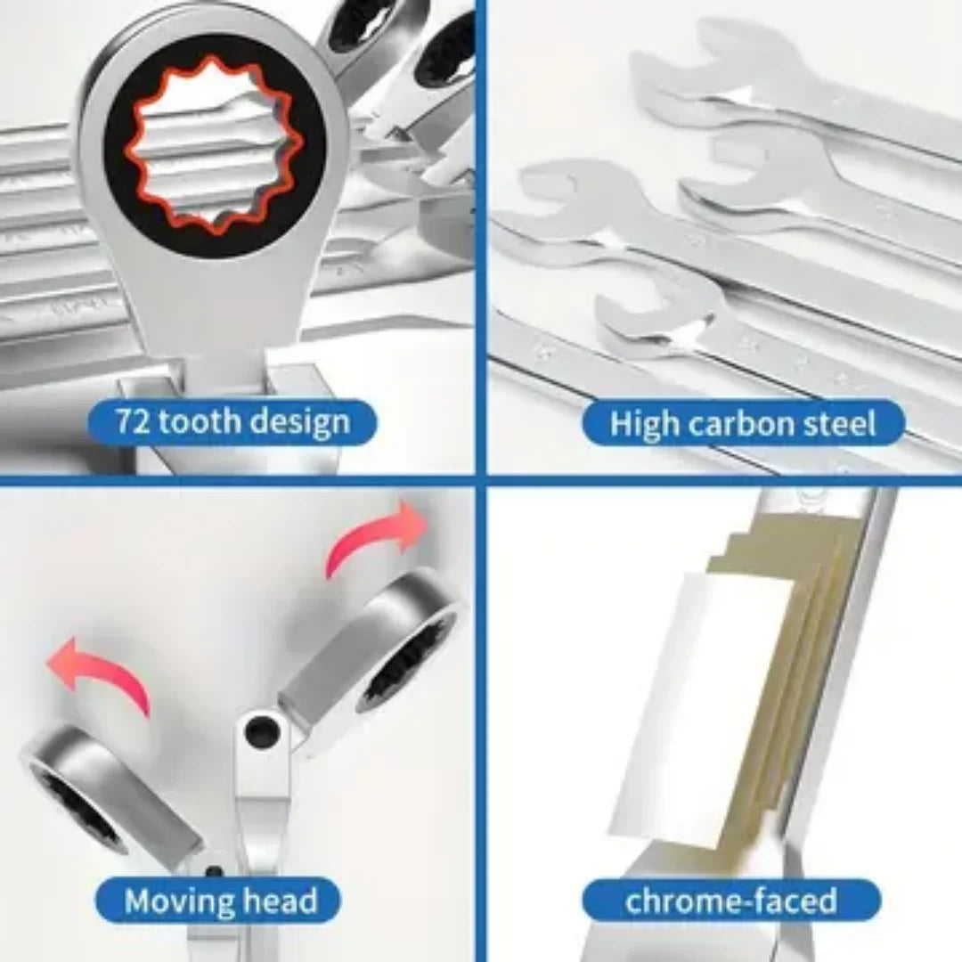 10PC Auto Repair Wrench Set, Hand Tools Suitable for Automobile Maintenance, Garage Workshop, Household DIY and Mechanical Repai